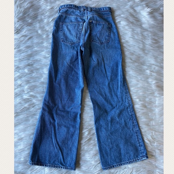 H&M &Denim Wide Leg High Waist Tie Belt Jeans - Picture 3 of 7